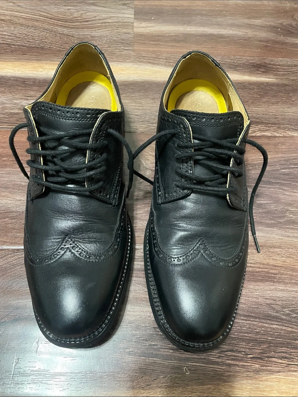 Cole Haan Original Grand. OS Men's Black Leather Wingtip Dress Shoes
